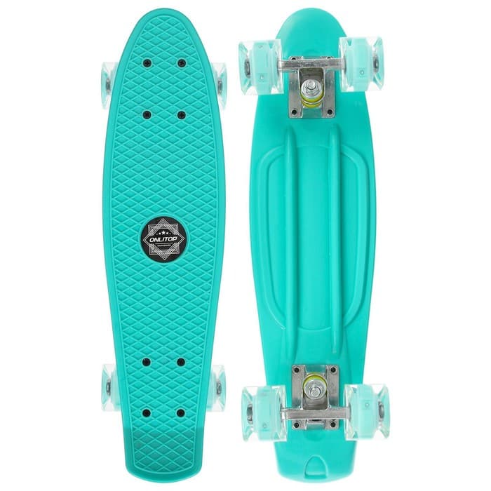 Скейтборд ONLITOP, 56×15 см, колёса световые PU 60×45 мм, алюминиевая рама, цвет МИКС