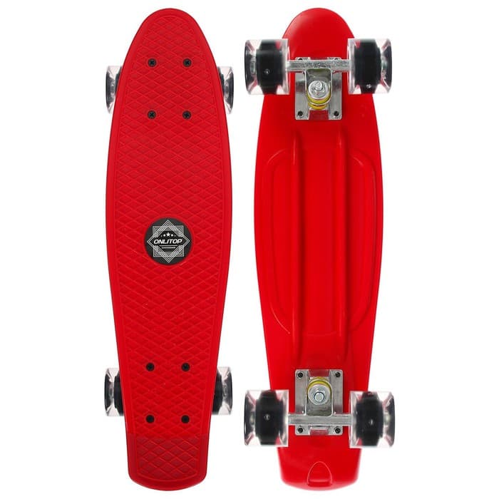 Скейтборд ONLITOP, 56×15 см, колёса световые PU 60×45 мм, алюминиевая рама, цвет МИКС