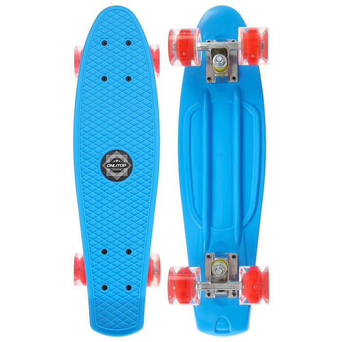 Скейтборд ONLITOP, 56×15 см, колёса световые PU 60×45 мм, алюминиевая рама, цвет МИКС