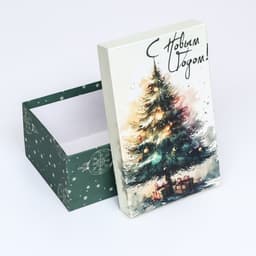 Коробка прямоугольная «Елка новогодняя»,27×17×11 см