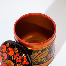 Банка для хранения сыпучих продуктов, кадочка, средняя, 9×14 см, дерево, хохлома, МИКС