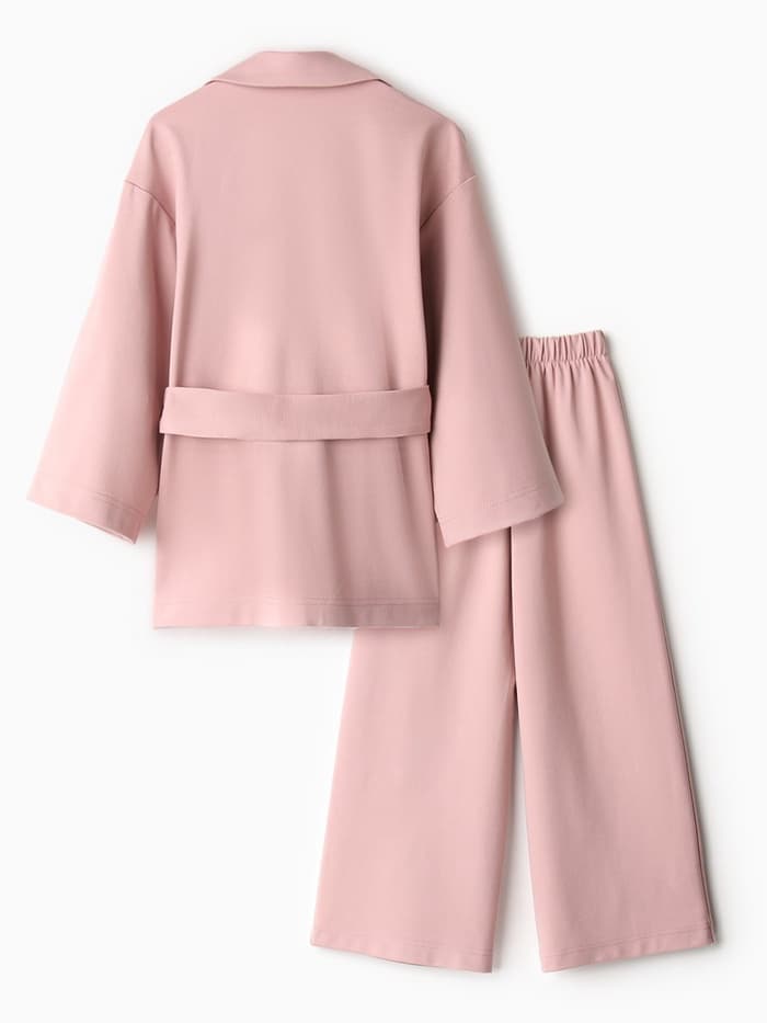 Костюм для девочки: жакет, брюки MINAKU: PartyDress, пыльно-розовый, рост 140 см