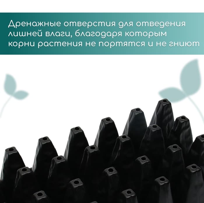 Кассета для рассады, 32 ячейки по 150 мл, пластик, чёрная, 51×28×10 см, Greengo