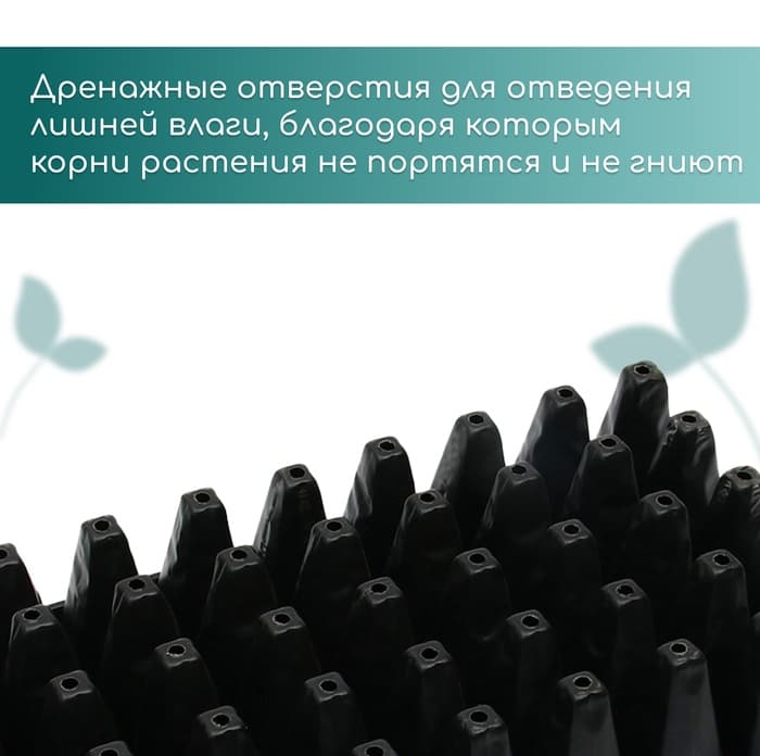 Кассета для рассады, 50 ячеек по 100 мл, пластик, чёрная, 54×27×8 см, Greengo