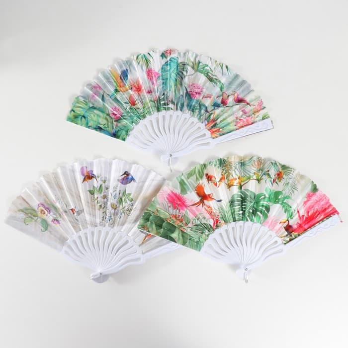 Веер складной «В тропиках», 23 см, МИКС