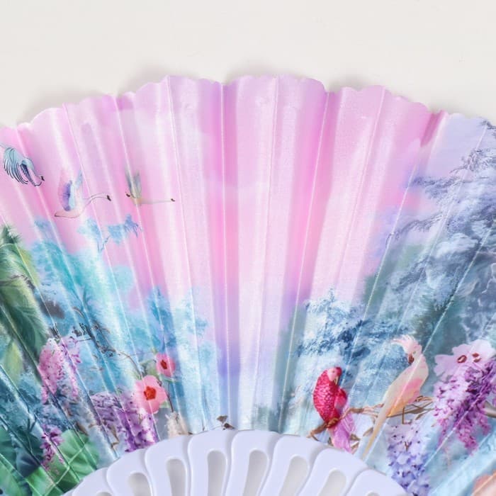 Веер складной «В тропиках», 23 см, МИКС