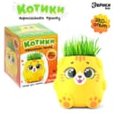 Набор для опытов, для детей «Котики. Выращиваем травку», растение в жёлтом горшочке
