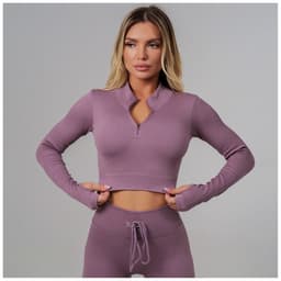 Топ спортивный с длинными рукавами ONLYTOP, р. S, цвет лиловый