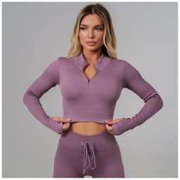 Топ спортивный с длинными рукавами ONLYTOP, р. S, цвет лиловый