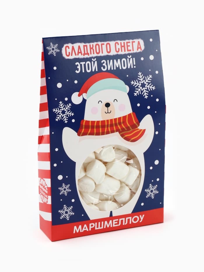 Маршмеллоу в коробке «Сладкого снега», со вкусом пломбира, 55 г