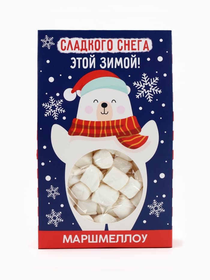 Маршмеллоу в коробке «Сладкого снега», со вкусом пломбира, 55 г
