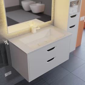 Тумба подвесная Uperwood, под раковину Uperwood Modul 80, цвет белый матовый/графит