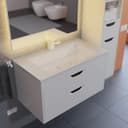 Тумба подвесная Uperwood, под раковину Uperwood Modul 80, цвет белый матовый/графит