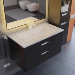 Тумба подвесная Uperwood, под раковину Uperwood Modul 80, цвет чёрный матовый