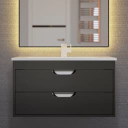 Тумба подвесная Uperwood, под раковину Uperwood Modul 80, цвет чёрный матовый