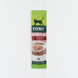 Лакомство крем-суп TitBit для кошек с кусочками телятины, 10 г