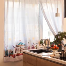 Шторы для кухни с подхватами «Этель. Щелкунчик», 145×180 см - 2 шт., белые