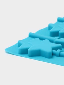 Форма для леденцов новогодний Доляна «Звёзды», силикон, 24×11×1 см, 6 ячеек (5.2×4 см), с палочками, МИКС