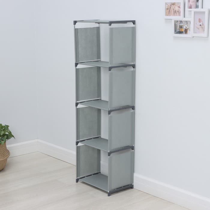 Стеллаж для хранения многофункциональный LaDо́m, 41×27×125 см, серый
