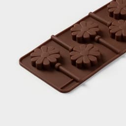 Форма для леденцов Доляна «Ромашка», силикон, 9.5×24×1 см, 6 ячеек (d=3.8 см), с палочками, МИКС