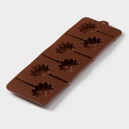 Форма для леденцов Доляна «Ромашка», силикон, 9.5×24×1 см, 6 ячеек (d=3.8 см), с палочками, МИКС