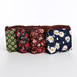 Кошелёк-монетница на молнии 10.5×1×9 см, с цветочным принтом, МИКС