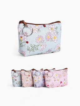 Кошелёк-монетница на молнии 12×1×9 см, с цветочным принтом, МИКС