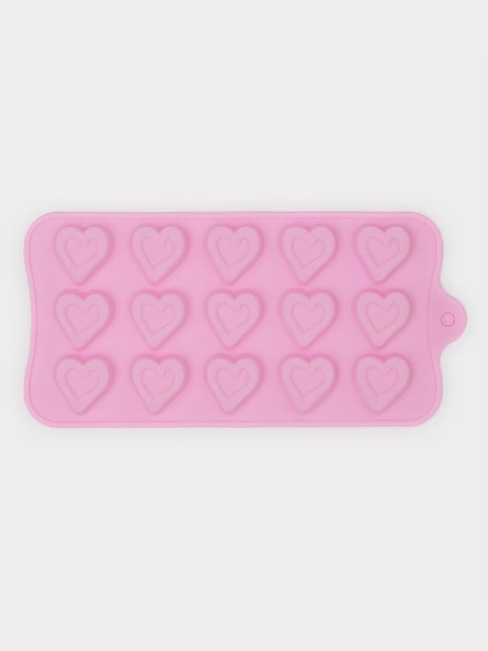Форма для конфет и шоколада Доляна «Сердечко», силикон, 21×10 см, 15 ячеек (2.7×2.8 см), МИКС