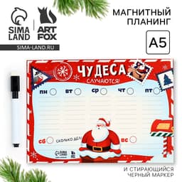 Планер магнитный, А5 и стирающийся маркер «Чудеса случаются»