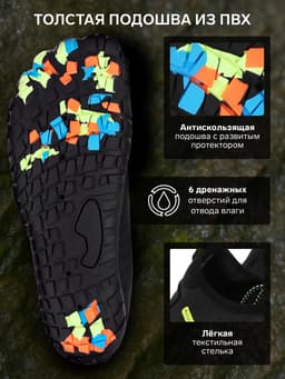 Аквашузы ONLYTOP Black, р. 39-40