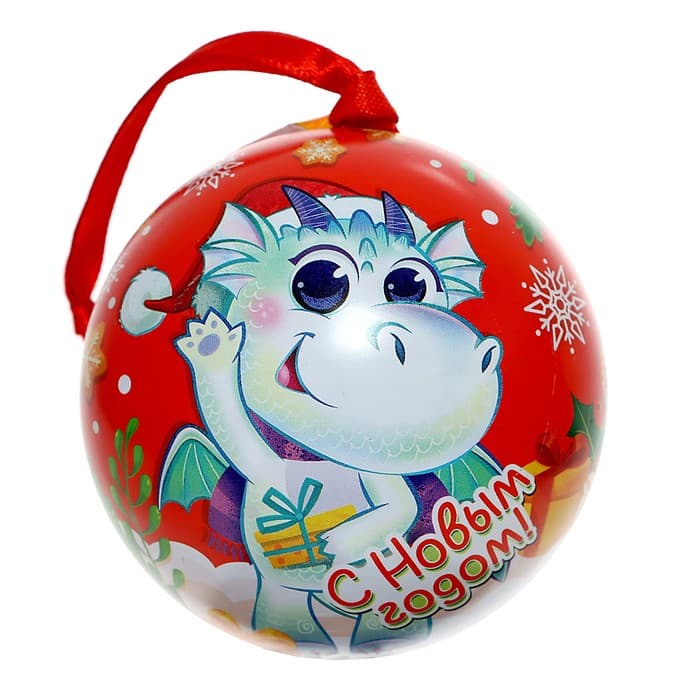 Елочный шар Happy Valley «С Новым годом!», внутри фигурка + мялка