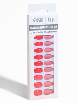 Накладные ногти, 24 шт., с клеевыми пластинами, форма миндаль, цвет неоновые/матовые, розовые