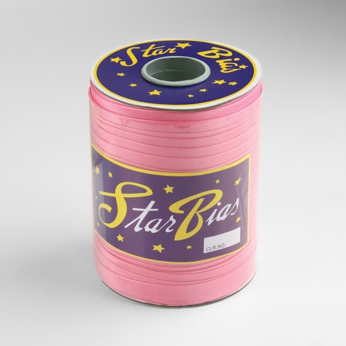 Косая бейка, атласная, 15 мм, 132±1 м, розовая №9111