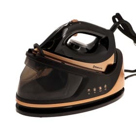 Парогенератор Sakura SA-3065CBK, 2400 Вт, керамическая подошва, 1.1 л, 130 г/мин, чёрно-золотой