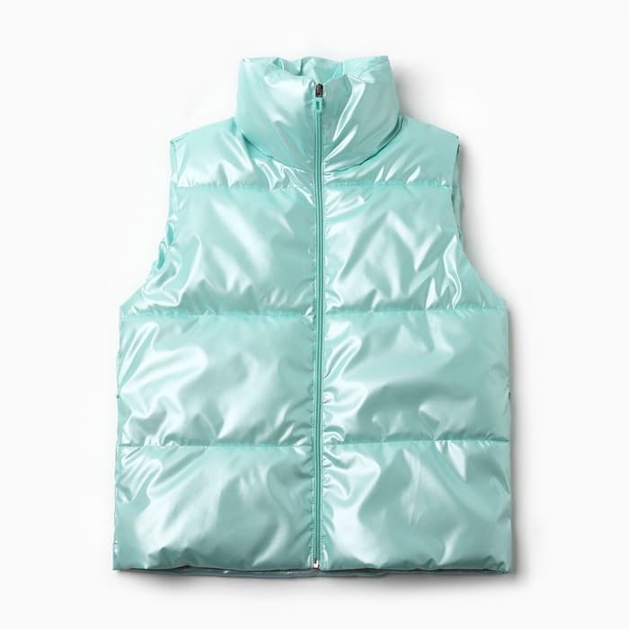 Жилет для девочки MINAKU: Casual Collection, бирюзовый, рост 128 см