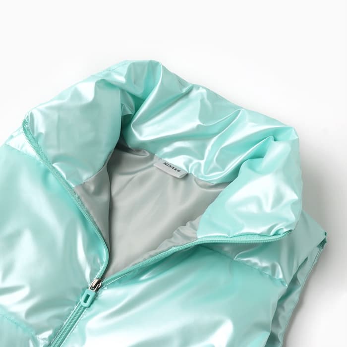 Жилет для девочки MINAKU: Casual Collection, бирюзовый, рост 128 см