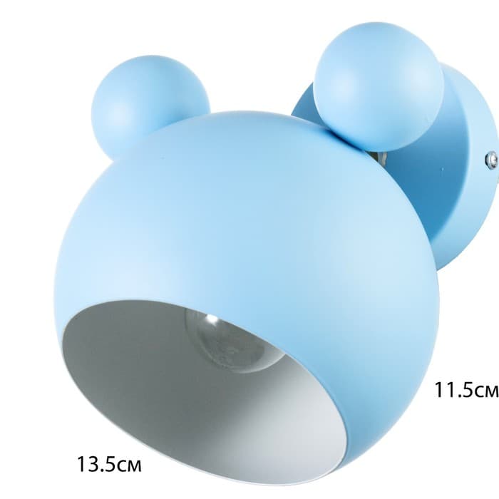 Бра «Барни», Е27, 40 Вт, голубой, 20×20×20 см