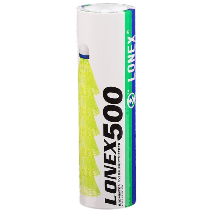 Набор воланов для бадминтона LONEX 500, 6 шт., нейлон, 4 г, в тубе, белый