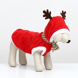 Костюм для животных «Новогодний с рожками», размер L (ДС 35, ОГ 45 см)
