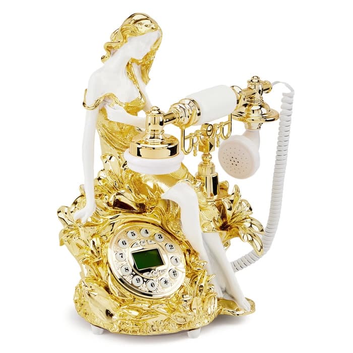 Ретро-телефон «Девушка и лилия», громкая связь,