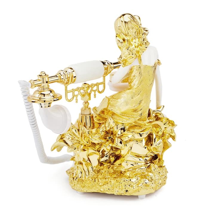 Ретро-телефон «Девушка и лилия», громкая связь,