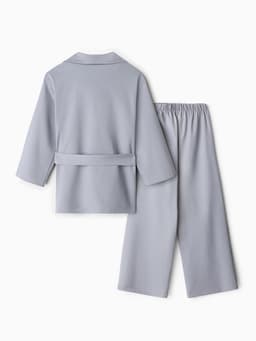 Комплект для девочки (жакет и брюки) MINAKU: PartyDress, серо-голубой, рост 140 см