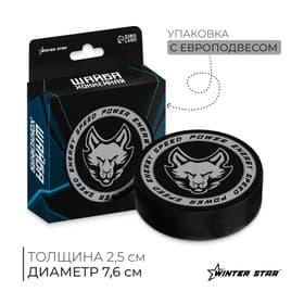 Шайба хоккейная Winter Star, взрослая, d=7.6 см