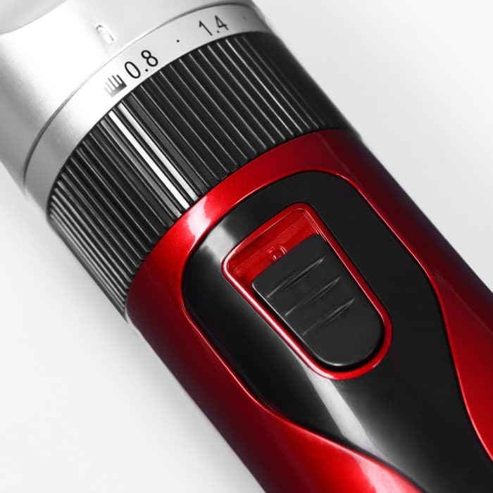 Машинка для стрижки, с керамическим лезвием, регулировка ножа, USB-зарядка, красная