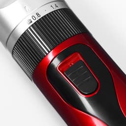 Машинка для стрижки, с керамическим лезвием, регулировка ножа, USB-зарядка, красная
