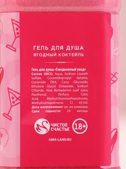 Подарочный набор ЧИСТОЕ СЧАСТЬЕ «Для рожденной кайфовать»: гель для душа виски 250 мл и мочалка для тела