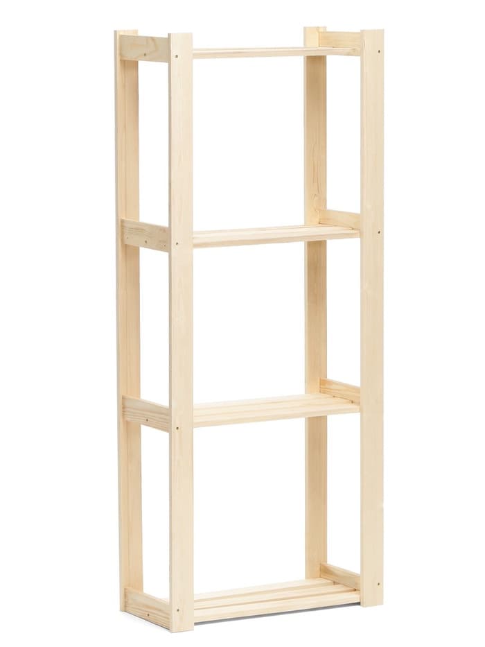 Стеллаж деревянный, 4 полки, 150×64×27.5 см, хвоя, второй сорт, напольный, «Добропаровъ»