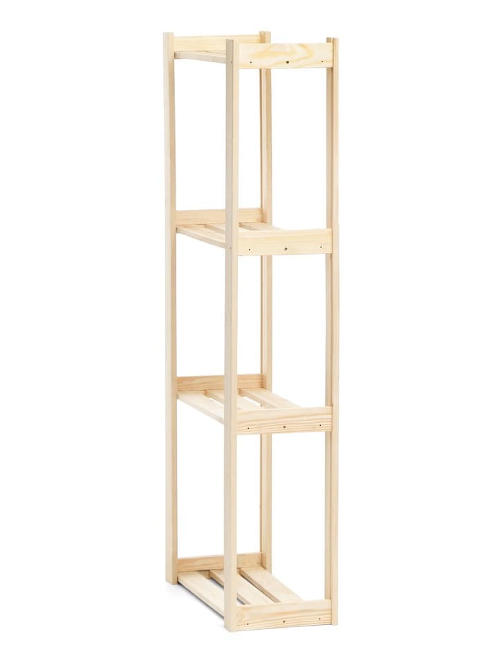 Стеллаж деревянный, 4 полки, 150×64×27.5 см, хвоя, второй сорт, напольный, «Добропаровъ»
