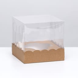 Коробка кондитерских изделий с ложементом, крафт, 15×15×14 см