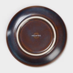 Чайная пара Magistro Garland, чашка 200 мл, блюдце d=14.2 см, фарфор, синяя, коричневая